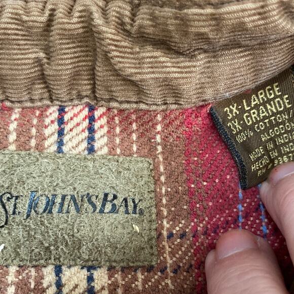 St. John 3 X- LARGE Plaid Heavy Button Front Shirt Men Shacket - Picture 2 of 6